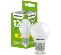 Светодиодная лампа GENERICA G45 шар 12Вт 230В 3000К E27 LL-G45-12-230-30-E27-G