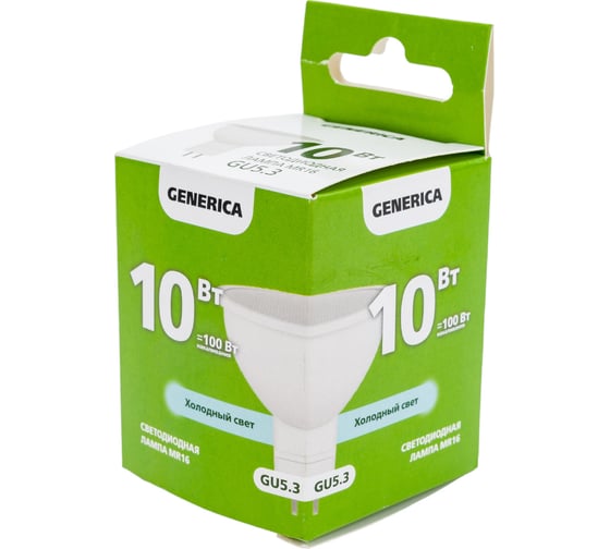 Светодиодная лампа GENERICA MR16 софит 10Вт 230В 6500К GU5.3 LL-MR16-10-230-65-GU5-G