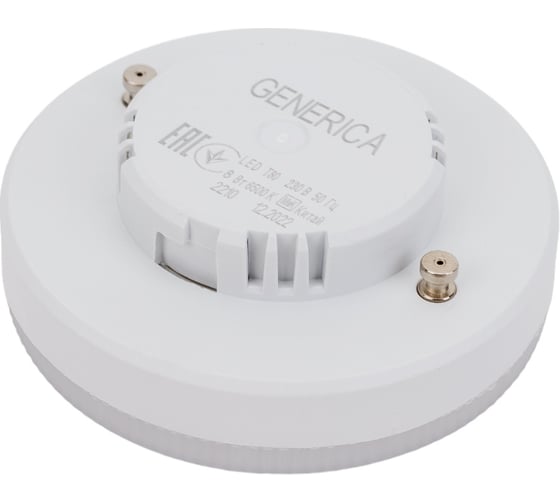 Светодиодная лампа GENERICA T80 таблетка 8Вт 230В 6500К GX53 LL-T80-08-230-65-GX53-G
