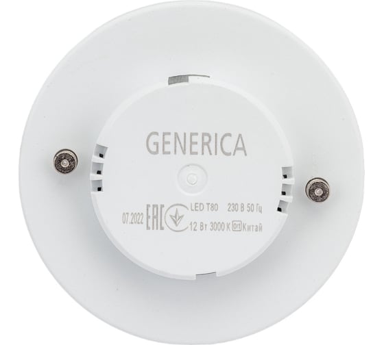 Светодиодная лампа GENERICA T80 таблетка 12Вт 230В 3000К GX53 LL-T80-12-230-30-GX53-G