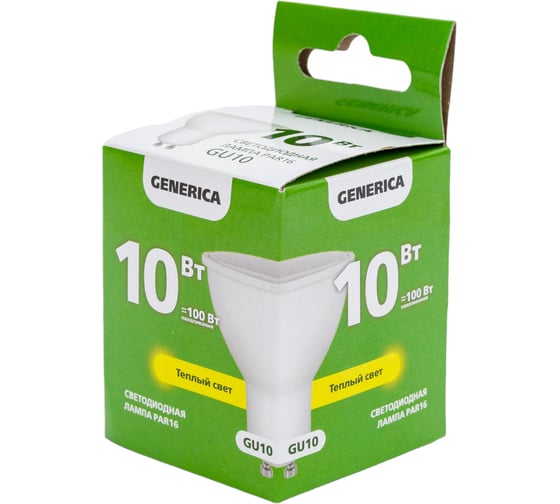 Светодиодная лампа GENERICA PAR16 софит 10Вт 230В 3000К GU10 LL-PAR16-10-230-30-GU10-G