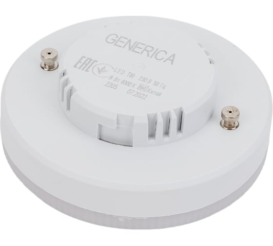 Светодиодная лампа GENERICA T80 таблетка 8Вт 230В 4000К GX53 LL-T80-08-230-40-GX53-G