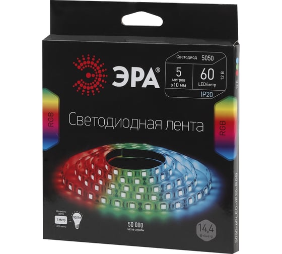 Светодиодная лента ЭРА LS5050-60LED-IP20-RGB 613924 C0042877