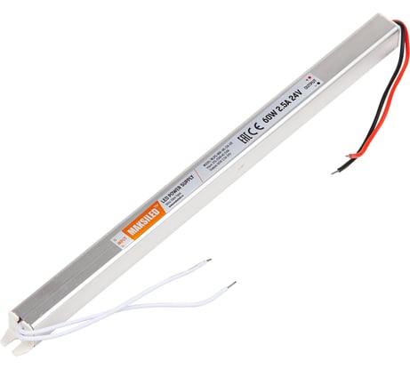 Блок питания MAKSILED 24В, 60Вт, IP20, 2.5A, 313x18x18мм, металл MLPS-NW-60-24-UT