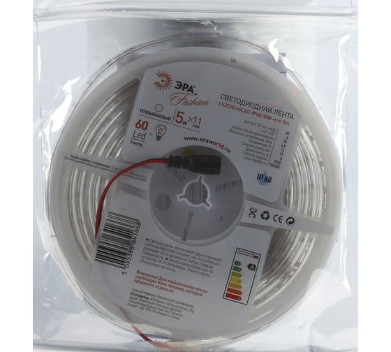 Светодиодная лента LS3528-60LED-IP68-WW-eco-5m ЭРА 641668 Б0002336