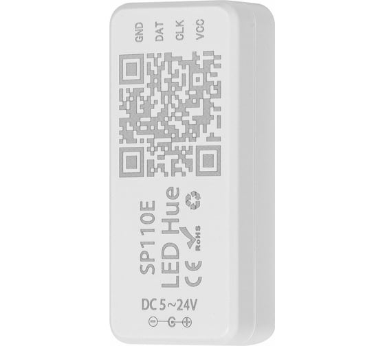 Контроллер MAKSILED 5-24В, 1024pix, SPI, управление по Bluetooth, без пульта, IP40, 56x25x14мм, SP110E