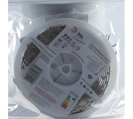 Светодиодная лента ЭРА LS5050-60LED-IP65-RGB-eco-5m 641774 Б0002347