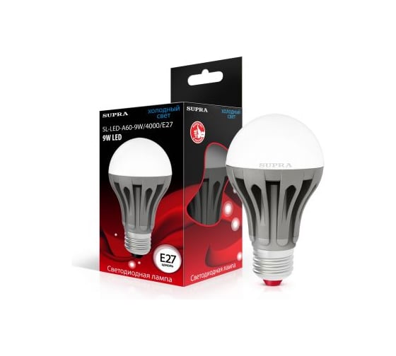 Светодиодная лампа Supra LED SL-LED-A60-9W/4000/E27