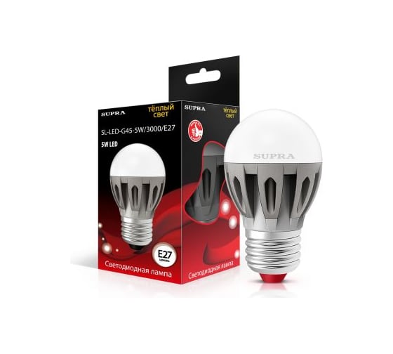 Светодиодная лампа Supra LED SL-LED-G45-5W/3000/E27 1