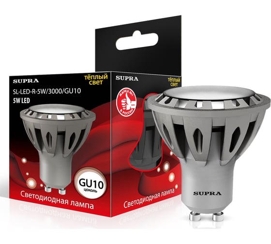 Светодиодная лампа Supra LED SL-LED-R-5W/3000/GU10