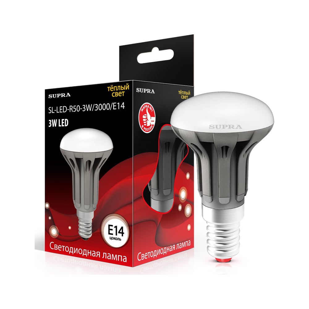 Светодиодная лампа Supra LED SL-LED-R50-3W/3000/E14 - выгодная цена ...