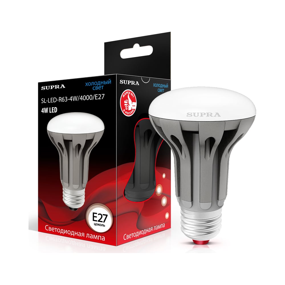 Светодиодная лампа Supra LED SL-LED-R63-4W/4000/E27 - выгодная цена ...