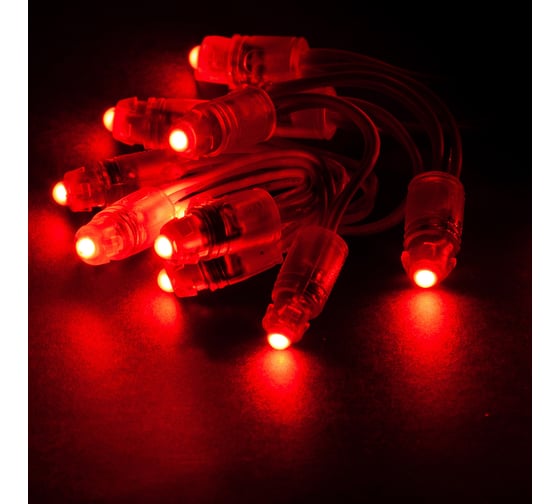 Гирлянда MAKSILED Светодиодный пиксель 50 шт, 9 мм, 1 LED, 12 В, 0.13 Вт, IP66, красный ML-1PIX-5R-LP-SFF-N