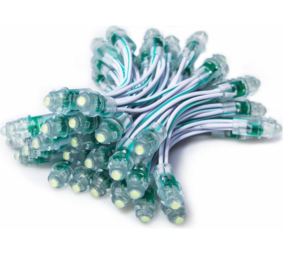 Гирлянда MAKSILED Светодиодный пиксель 50 шт, 9 мм, 1 LED, 12 В, 0.13 Вт, IP66, холодный белый ML-1PIX-5W-LP-SFF-N
