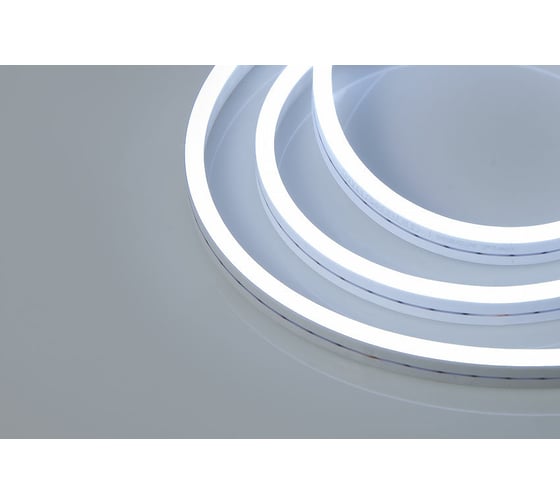 Неоновая светодиодная лента MAKSILED 5м, 6x12мм, 12В, 10.5Вт/м, 110 LED/m, IP33 (СИЛИКОН), холодный белый, ML-NF-PR-6mm-L50-CW