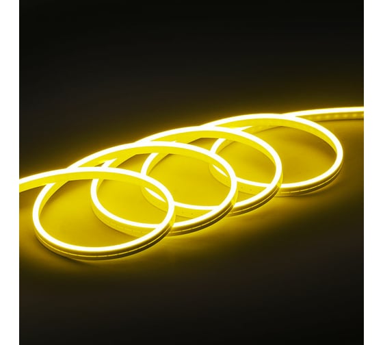 Неоновая светодиодная лента MAKSILED 5м, 6x12мм, 12В, 10.5Вт/м, 110 LED/m, IP33 (СИЛИКОН), золотисто-желтый, ML-NF-PR-6mm-L50-Golden Yellow