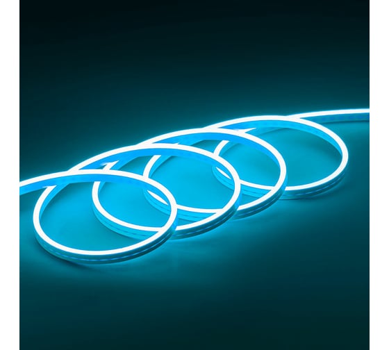 Неоновая светодиодная лента MAKSILED 5м, 6x12мм, 12В, 10.5Вт/м, 110 LED/m, IP33 (СИЛИКОН), бирюзовый, ML-NF-PR-6mm-L50-Turquoise