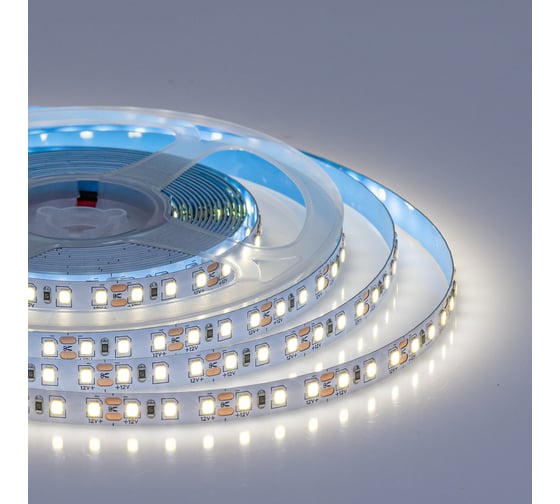 Светодиодная лента 5Donled м, 12В, IP20, 120 LED/m, 9.6Вт/м, холодный белый, 8мм, DL-R120-2835-CW