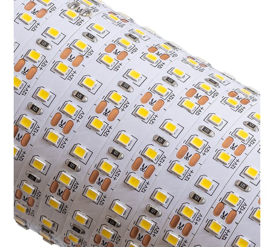Светодиодная лента 5Donled м, 12В, IP20, 120 LED/m, 9.6Вт/м, холодный белый, 8мм, DL-R120-2835-CW