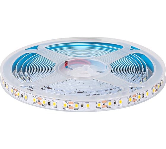Светодиодная лента Donled 5м, 12В, IP20, 120 LED/m, 9.6Вт/м, нейтральный белый, 8мм, DL-R120-2835-NW