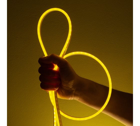 Неоновая светодиодная лента MAKSILED 5м, 6x12мм, 12В, 10.5Вт/м, 110 LED/m, IP33 (СИЛИКОН), лимонный, ML-NF-PR-6mm-L50-Lemon