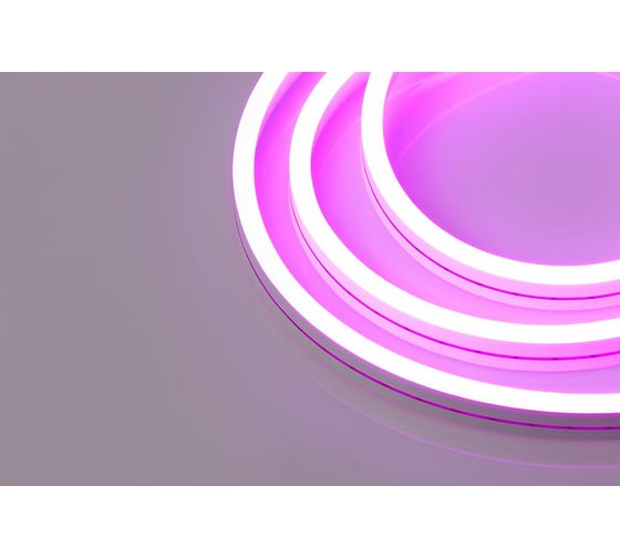 Неоновая светодиодная лента MAKSILED 5м, 6x12мм, 12В, 10.5Вт/м, 110 LED/m, IP33 (СИЛИКОН), сиреневый, ML-NF-PR-6mm-L50-Lilac