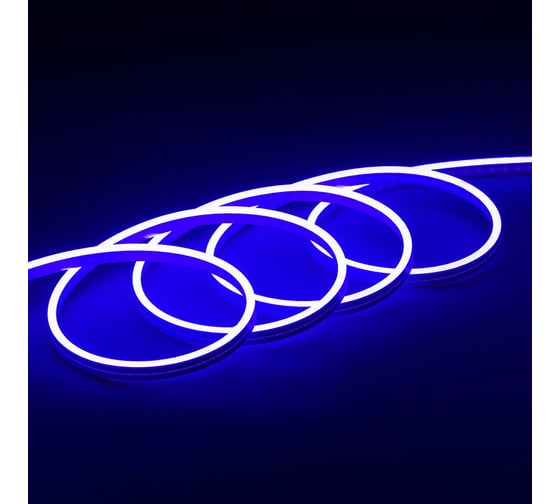 Неоновая светодиодная лента MAKSILED 5м, 6x12мм, 12В, 10.5Вт/м, 110 LED/m, IP33 (СИЛИКОН), синий, ML-NF-PR-6mm-L50-Blue