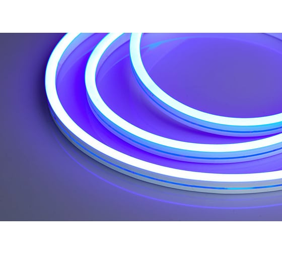 Неоновая светодиодная лента MAKSILED 5м, 8x16мм, 12В, 10.5Вт/м, 110 LED/m, IP33 (СИЛИКОН), синий, ML-NF-PR-8mm-L50-Blue