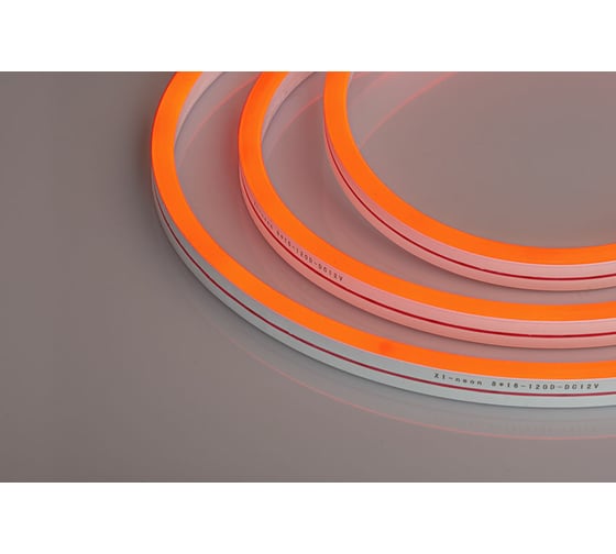 Неоновая светодиодная лента MAKSILED 5м, 8x16мм, 12В, 10.5Вт/м, 110 LED/m, IP33 (СИЛИКОН), красный, ML-NF-PR-8mm-L50-Red
