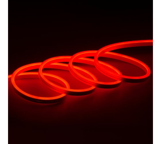 Неоновая светодиодная лента MAKSILED 5м, 8x16мм, 12В, 10.5Вт/м, 110 LED/m, IP33 (СИЛИКОН), красный, ML-NF-PR-8mm-L50-Red