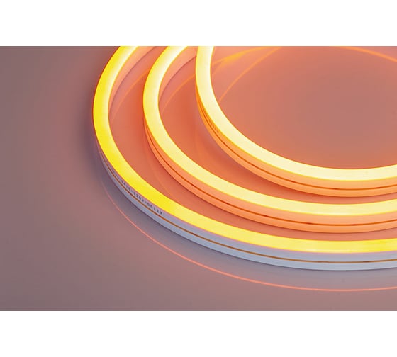 Неоновая светодиодная лента MAKSILED 5м, 8x16мм, 12В, 10.5Вт/м, 110 LED/m, IP33 (СИЛИКОН), оранжевый, ML-NF-PR-8mm-L50-Orange