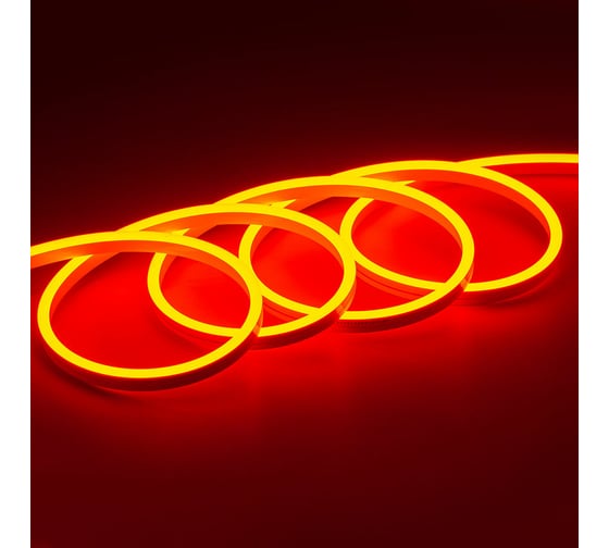 Неоновая светодиодная лента MAKSILED 5м, 8x16мм, 12В, 10.5Вт/м, 110 LED/m, IP33 (СИЛИКОН), оранжевый, ML-NF-PR-8mm-L50-Orange