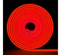 Неоновая светодиодная лента 5м, 6x12мм, 24В, 9Вт/м, 120 LED/m, IP33 (ПВХ), красный, MAKSILED ML-NF-24V-0612-Red
