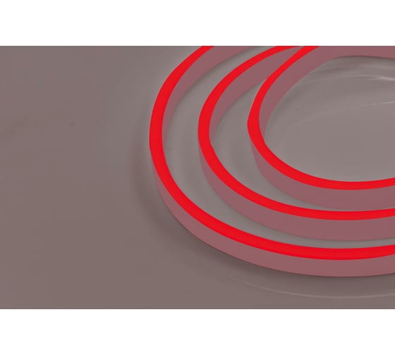 Неоновая светодиодная лента 5м, 6x12мм, 24В, 9Вт/м, 120 LED/m, IP33 (ПВХ), красный, MAKSILED ML-NF-24V-0612-Red