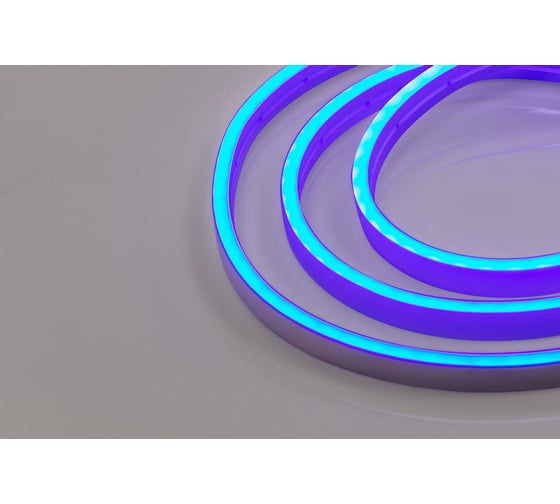 Неоновая светодиодная лента MAKSILED 5м, 6x12мм, 24В, 9Вт/м, 120 LED/m, IP33 (ПВХ), синий, ML-NF-24V-0612-Blue