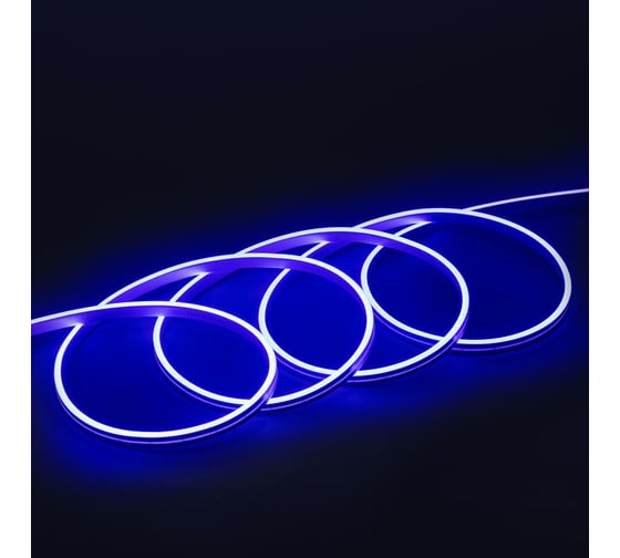 Неоновая светодиодная лента MAKSILED 5м, 6x12мм, 24В, 9Вт/м, 120 LED/m, IP33 (ПВХ), синий, ML-NF-24V-0612-Blue