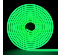 Неоновая светодиодная лента MAKSILED 5м, 6x12мм, 24В, 9Вт/м, 120 LED/m, IP33 (ПВХ), зеленый, ML-NF-24V-0612-Green