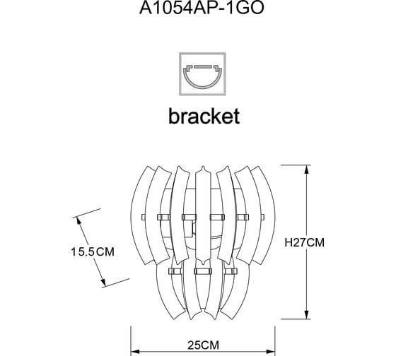 Настенный светильник ARTE LAMP ELLA A1054AP-1GO