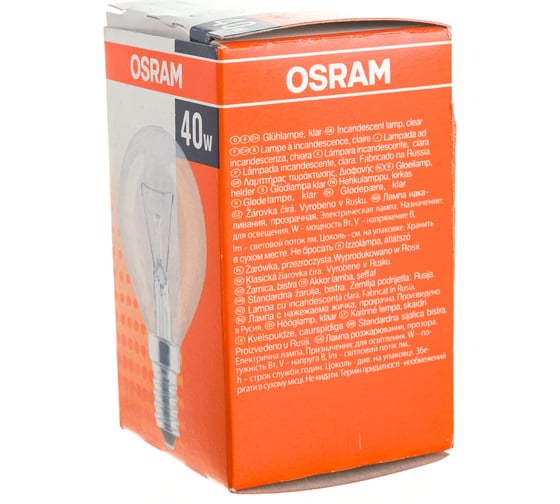Лампа накаливания CLASSIC P CL 40W E14 OSRAM 4008321788702