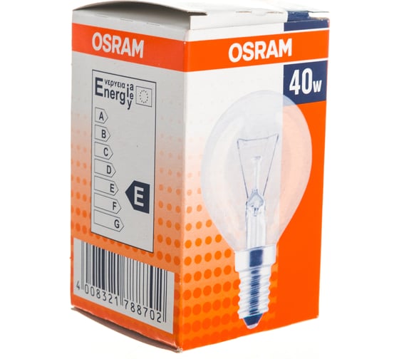 Лампа накаливания CLASSIC P CL 40W E14 OSRAM 4008321788702