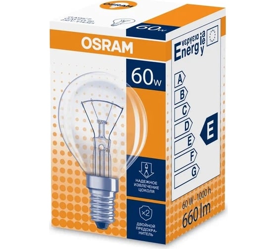 Лампа накаливания CLASSIC P CL 60W E14 OSRAM 4008321666222