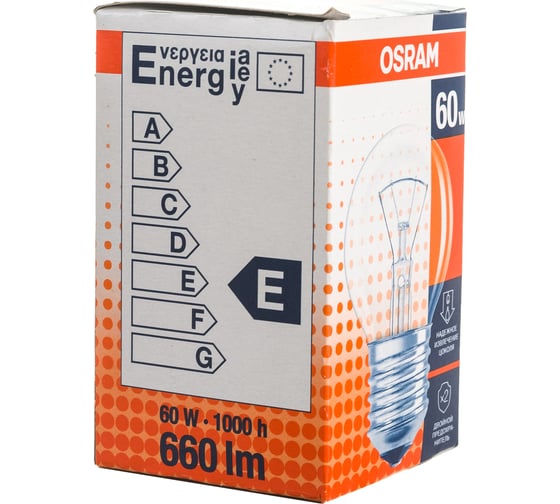 Лампа накаливания CLASSIC P CL 60W E27 OSRAM 4008321666253