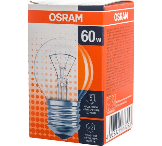 Лампа накаливания CLASSIC P CL 60W E27 OSRAM 4008321666253