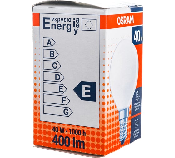 Лампа накаливания CLASSIC P FR 40W E14 OSRAM 4008321411471