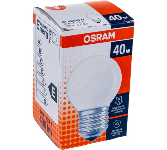 Лампа накаливания CLASSIC P FR 40W E27 OSRAM 4008321411716