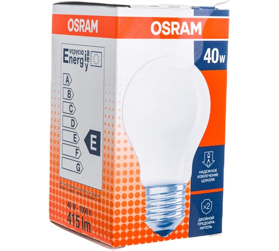 Лампа накаливания CLASSIC A FR 40W E27 OSRAM 4008321419415
