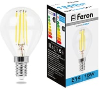 Светодиодная лампа FERON lb-515 шарик e14 15w 6400k, 38251