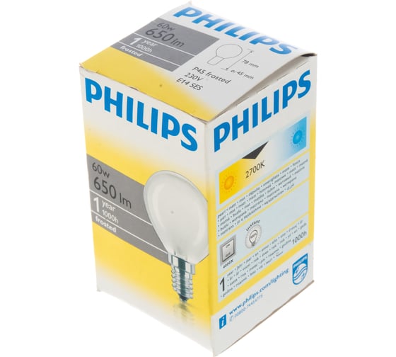 Лампа накаливания P45 60W E14 230V FR PHILIPS 871150006757950