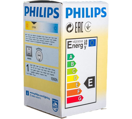 Лампа накаливания A55 60W E27 230V FR PHILIPS 871150035471684