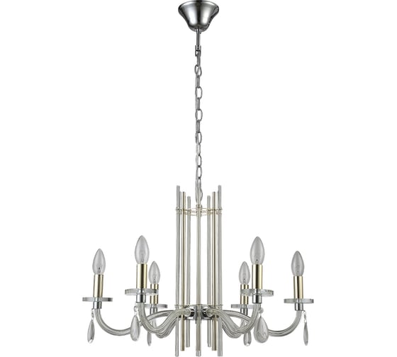 Подвесная люстра Crystal lux AURELIO SP6 GOLD+CHROME/TRANSPARENT 1